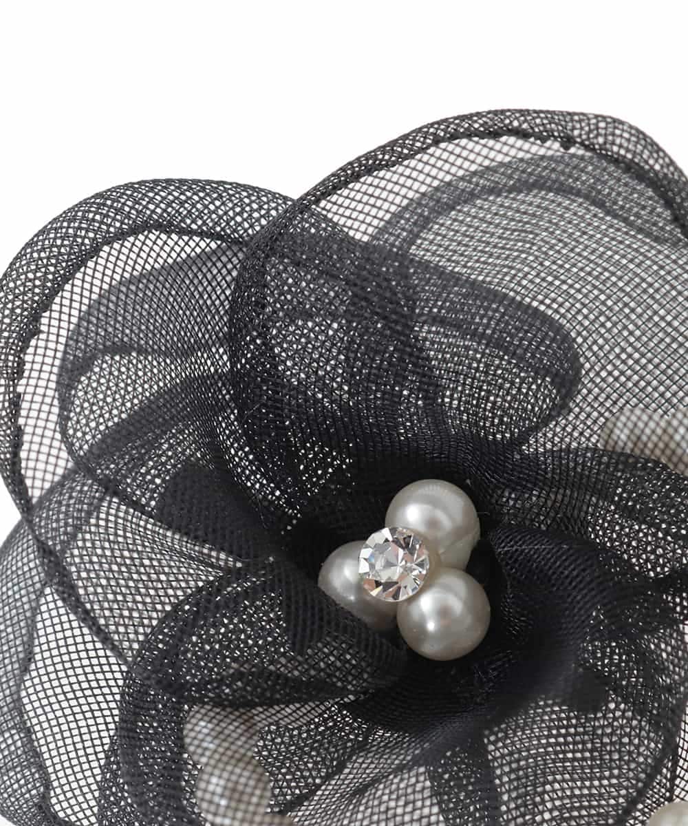 K12CD16029 a.v.v(アー・ヴェ・ヴェ) メッシュフラワーコサージュ ブラック