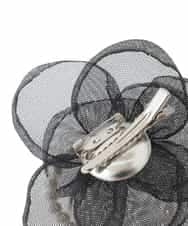 K12CD16029 a.v.v(アー・ヴェ・ヴェ) メッシュフラワーコサージュ ブラック