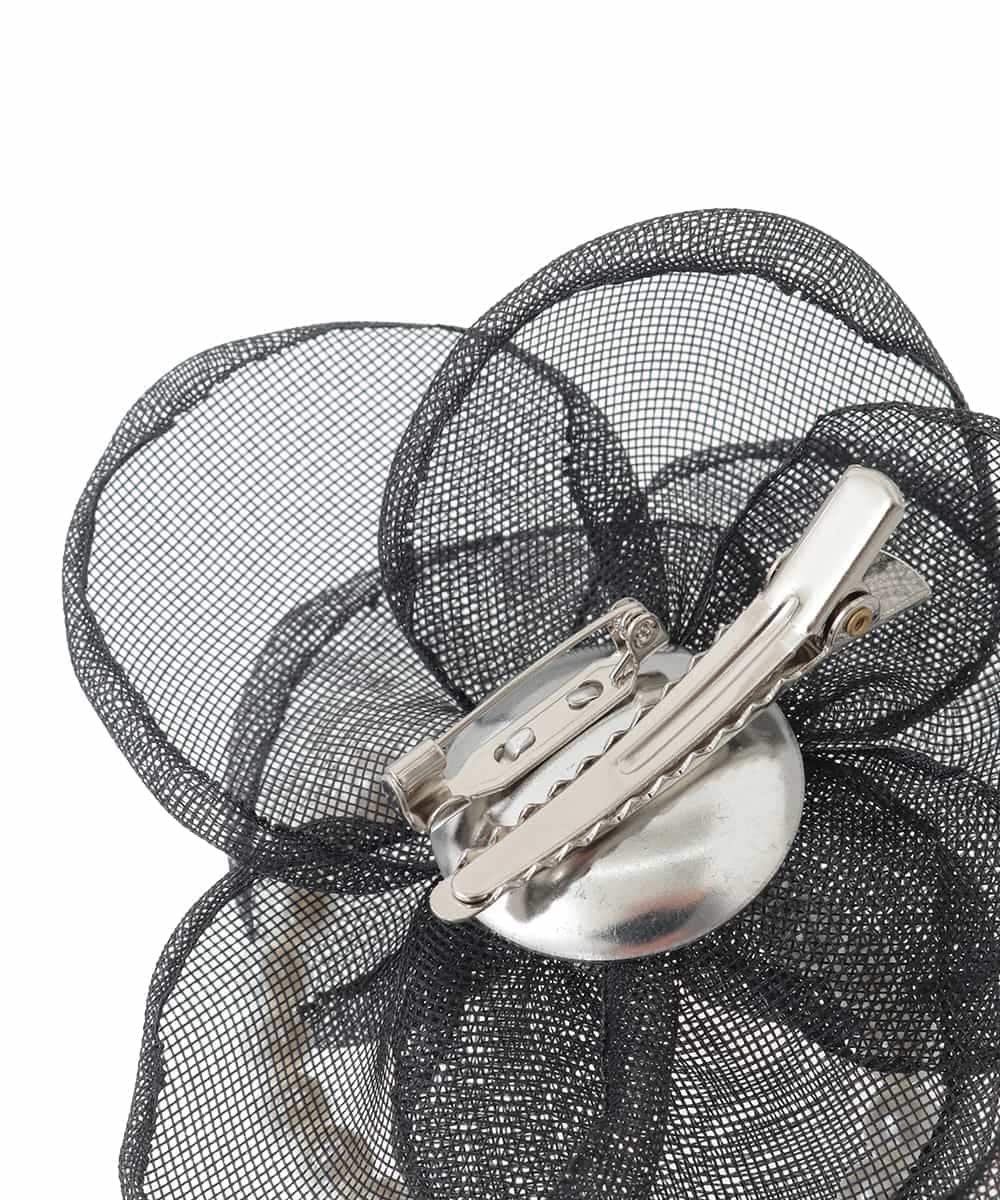 K12CD16029 a.v.v(アー・ヴェ・ヴェ) メッシュフラワーコサージュ ブラック