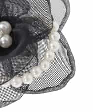 K12CD16029 a.v.v(アー・ヴェ・ヴェ) メッシュフラワーコサージュ ブラック