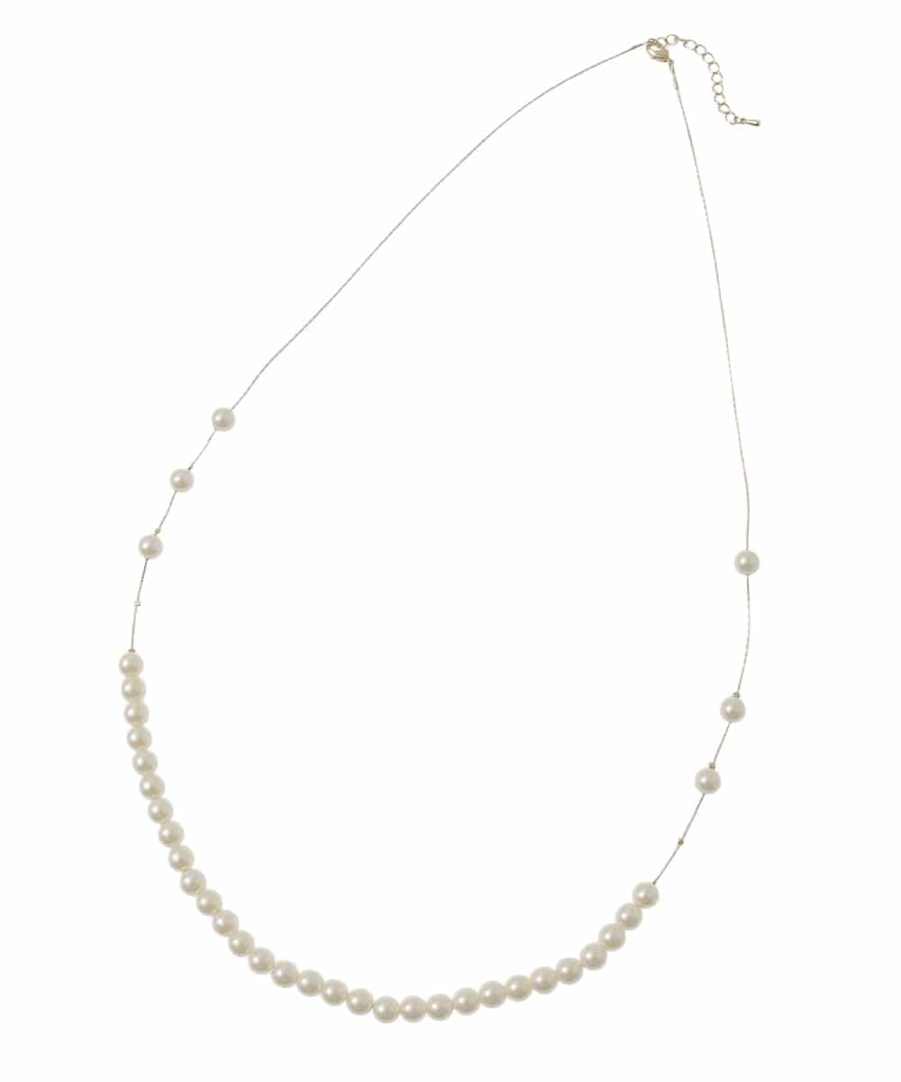 K12CD26024 a.v.v(アー・ヴェ・ヴェ) アシンメトリーパール調ネックレス ゴールド