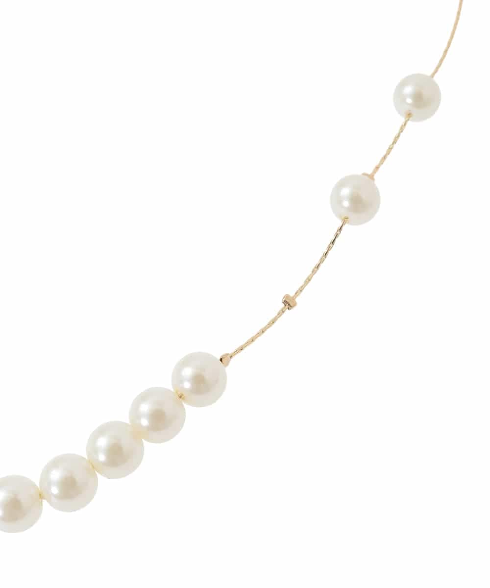 K12CD26024 a.v.v(アー・ヴェ・ヴェ) アシンメトリーパール調ネックレス ゴールド
