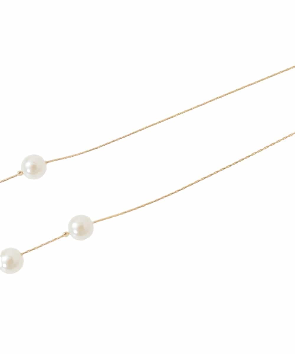 K12CD26024 a.v.v(アー・ヴェ・ヴェ) アシンメトリーパール調ネックレス ゴールド