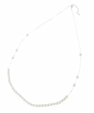 K12CD26024 a.v.v(アー・ヴェ・ヴェ) アシンメトリーパール調ネックレス シルバー