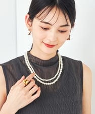 K12TA01029 a.v.v(アー・ヴェ・ヴェ) パール調二連ネックレス ゴールド