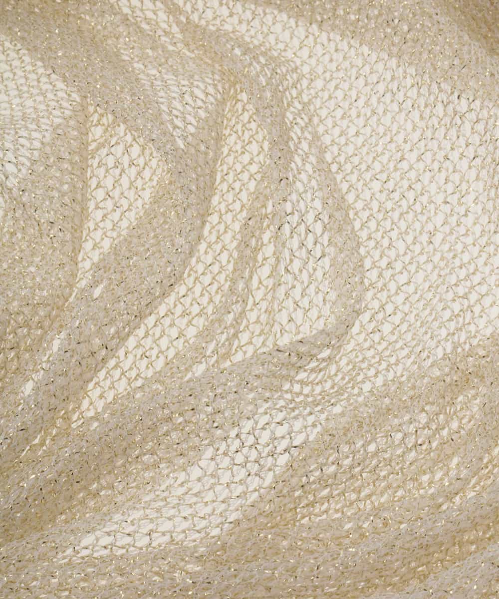 K13GD01039 a.v.v(アー・ヴェ・ヴェ) ラメラッセルパール調モチーフストール ゴールド