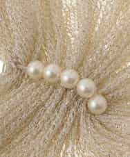 K13GD01039 a.v.v(アー・ヴェ・ヴェ) ラメラッセルパール調モチーフストール ゴールド