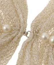 K13GD01039 a.v.v(アー・ヴェ・ヴェ) ラメラッセルパール調モチーフストール ゴールド