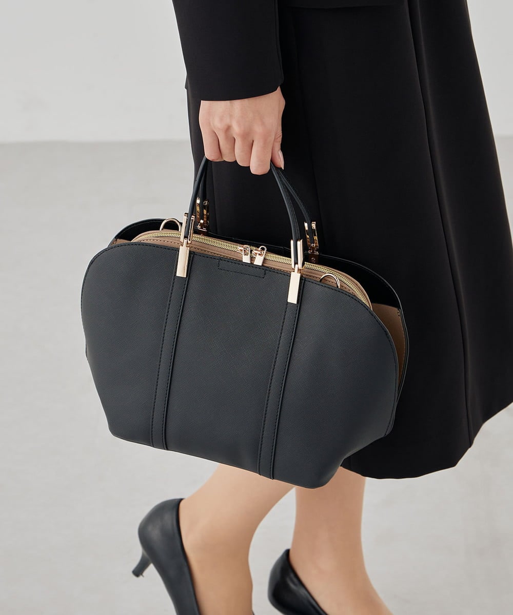 K15CD01059 a.v.v(アー・ヴェ・ヴェ) カクシボ2WAYハーフムーンバッグ ブラック