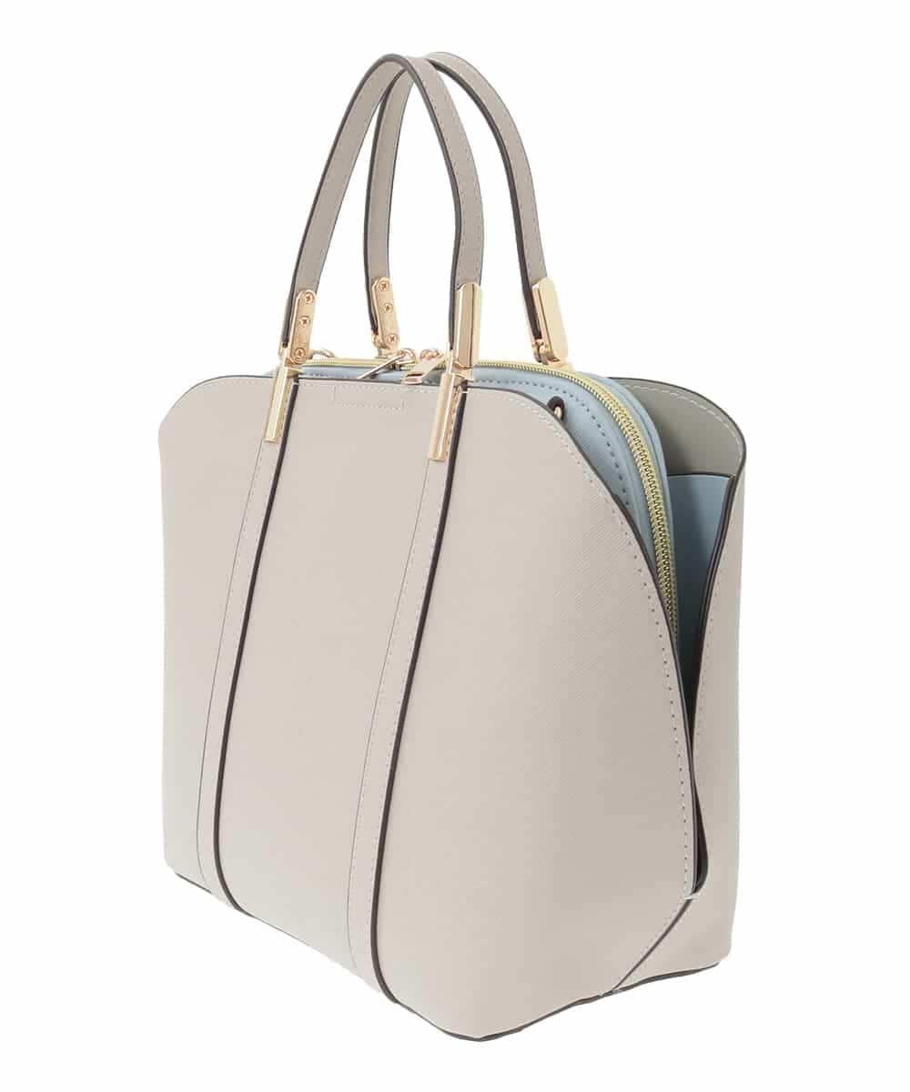 K15CD01059 a.v.v(アー・ヴェ・ヴェ) カクシボ2WAYハーフムーンバッグ ライトグレー