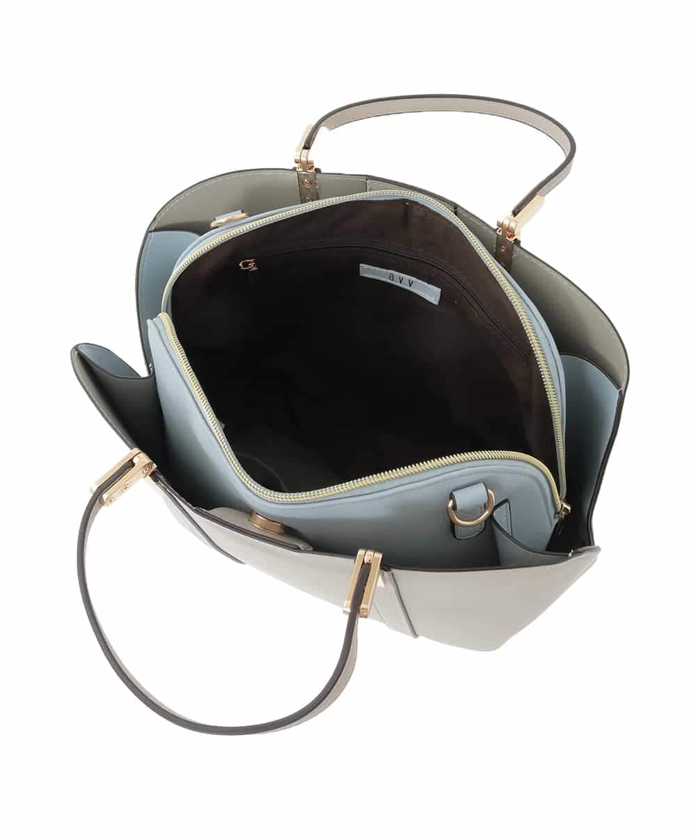 K15CD01059 a.v.v(アー・ヴェ・ヴェ) カクシボ2WAYハーフムーンバッグ ライトグレー