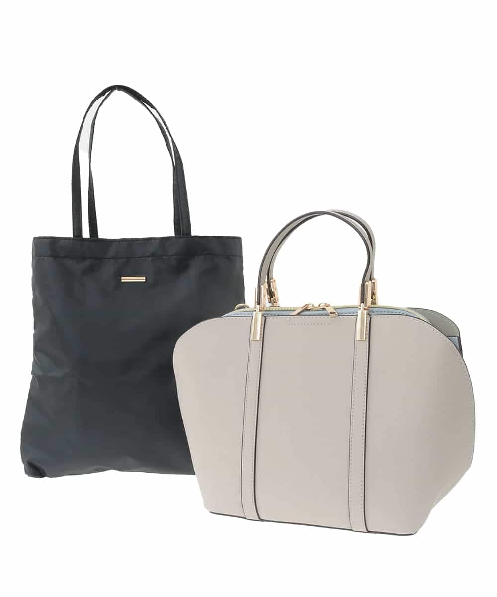 K15CD01059 a.v.v(アー・ヴェ・ヴェ) カクシボ2WAYハーフムーンバッグ ライトグレー