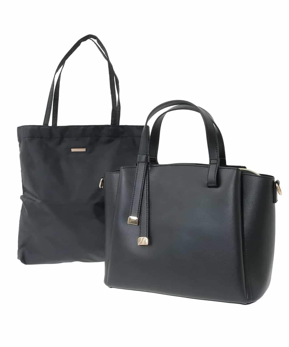 K15CD03059 a.v.v(アー・ヴェ・ヴェ) ノットハンドルミドルサイズトート ブラック