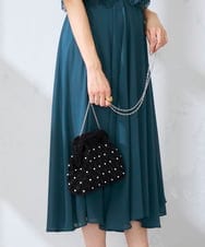 K15GD11045 a.v.v(アー・ヴェ・ヴェ) パール調編みバッグ ブラック