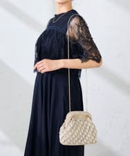 K15GD11045 a.v.v(アー・ヴェ・ヴェ) パール調編みバッグ ブラック