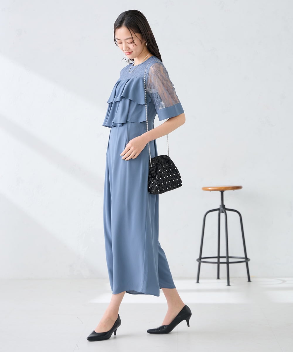 K15GD11045 a.v.v(アー・ヴェ・ヴェ) パール調編みバッグ ブラック