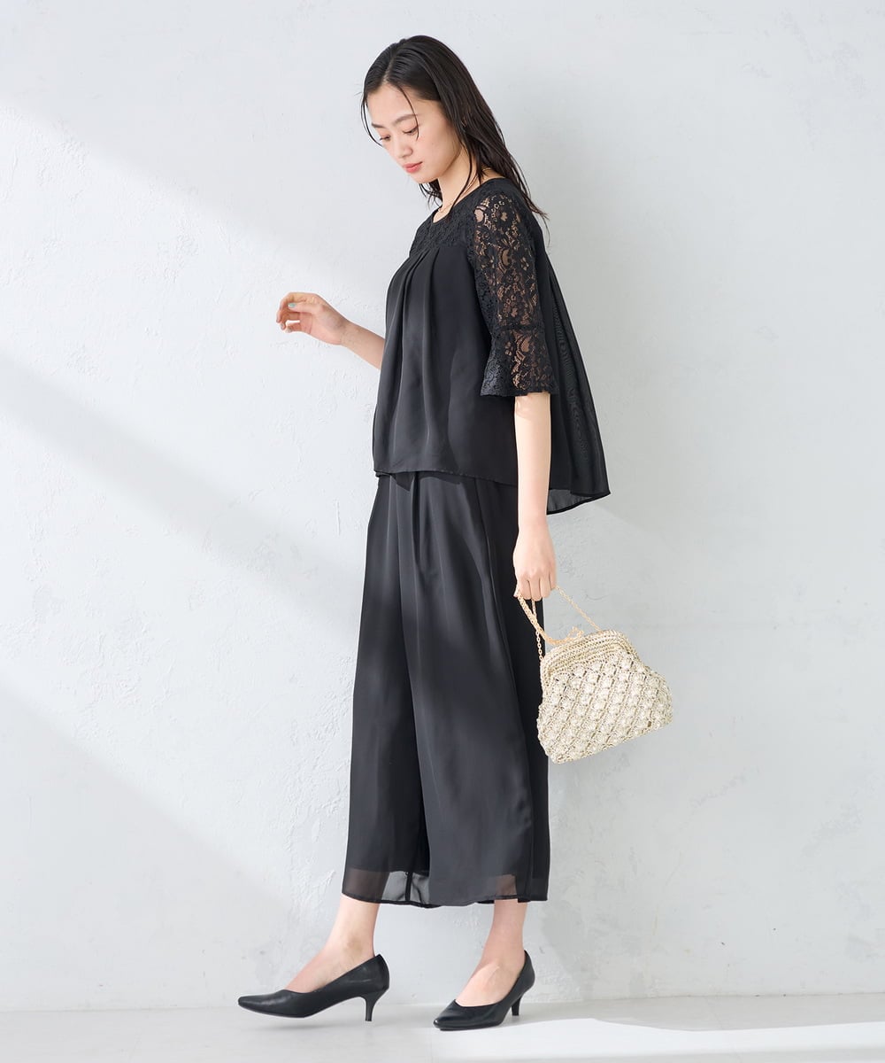 K15GD11045 a.v.v(アー・ヴェ・ヴェ) パール調編みバッグ ブラック