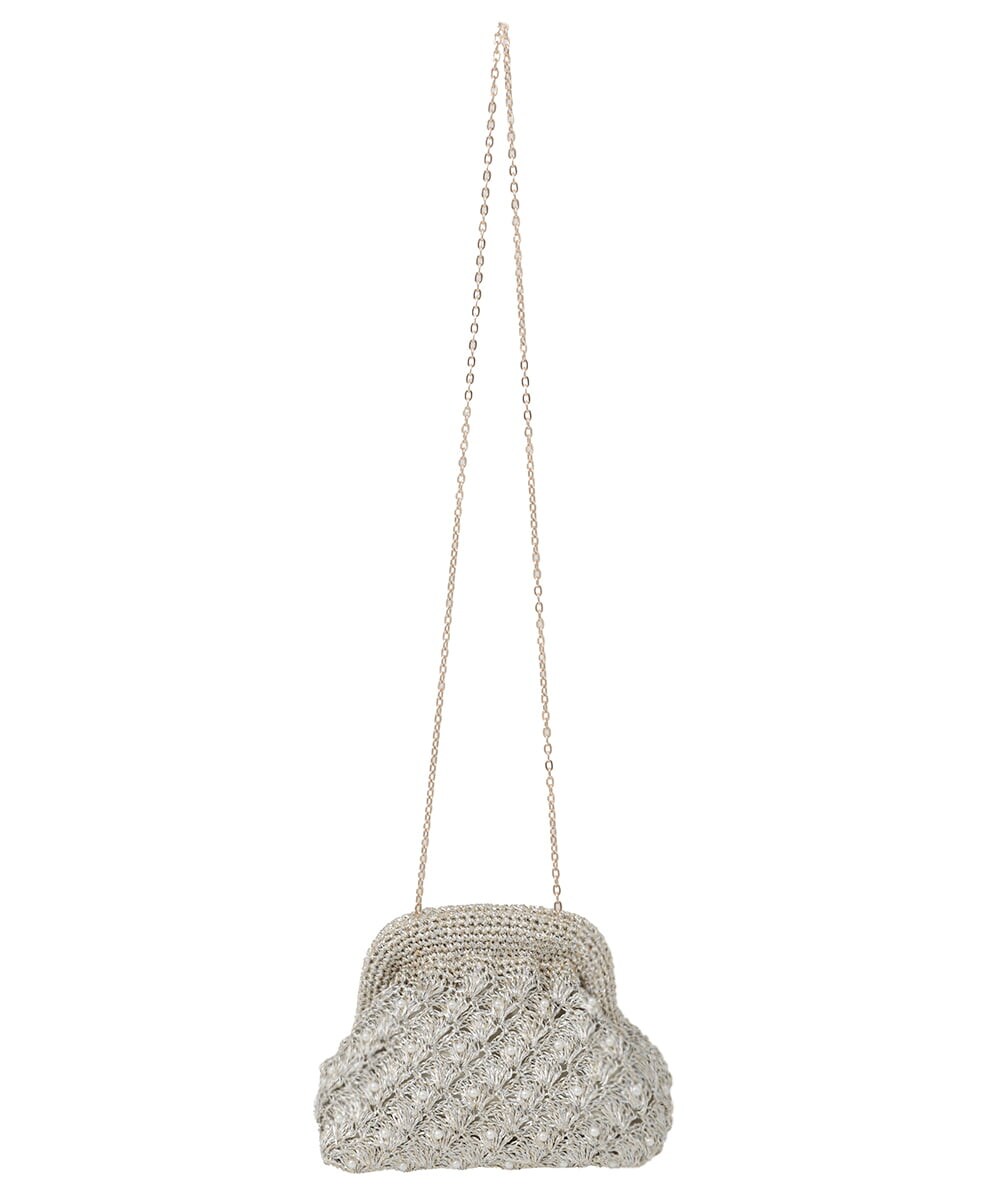 K15GD11045 a.v.v(アー・ヴェ・ヴェ) パール調編みバッグ ブラック