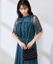 K15GD11045 a.v.v(アー・ヴェ・ヴェ) パール調編みバッグ ブラック