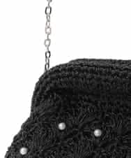 K15GD11045 a.v.v(アー・ヴェ・ヴェ) パール調編みバッグ ブラック