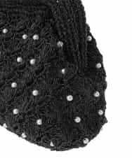 K15GD11045 a.v.v(アー・ヴェ・ヴェ) パール調編みバッグ ブラック