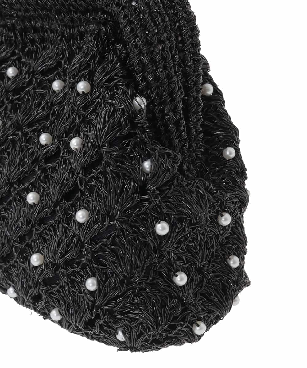 K15GD11045 a.v.v(アー・ヴェ・ヴェ) パール調編みバッグ ブラック