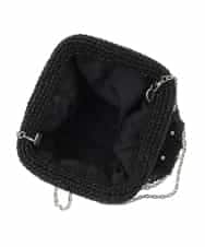 K15GD11045 a.v.v(アー・ヴェ・ヴェ) パール調編みバッグ ブラック