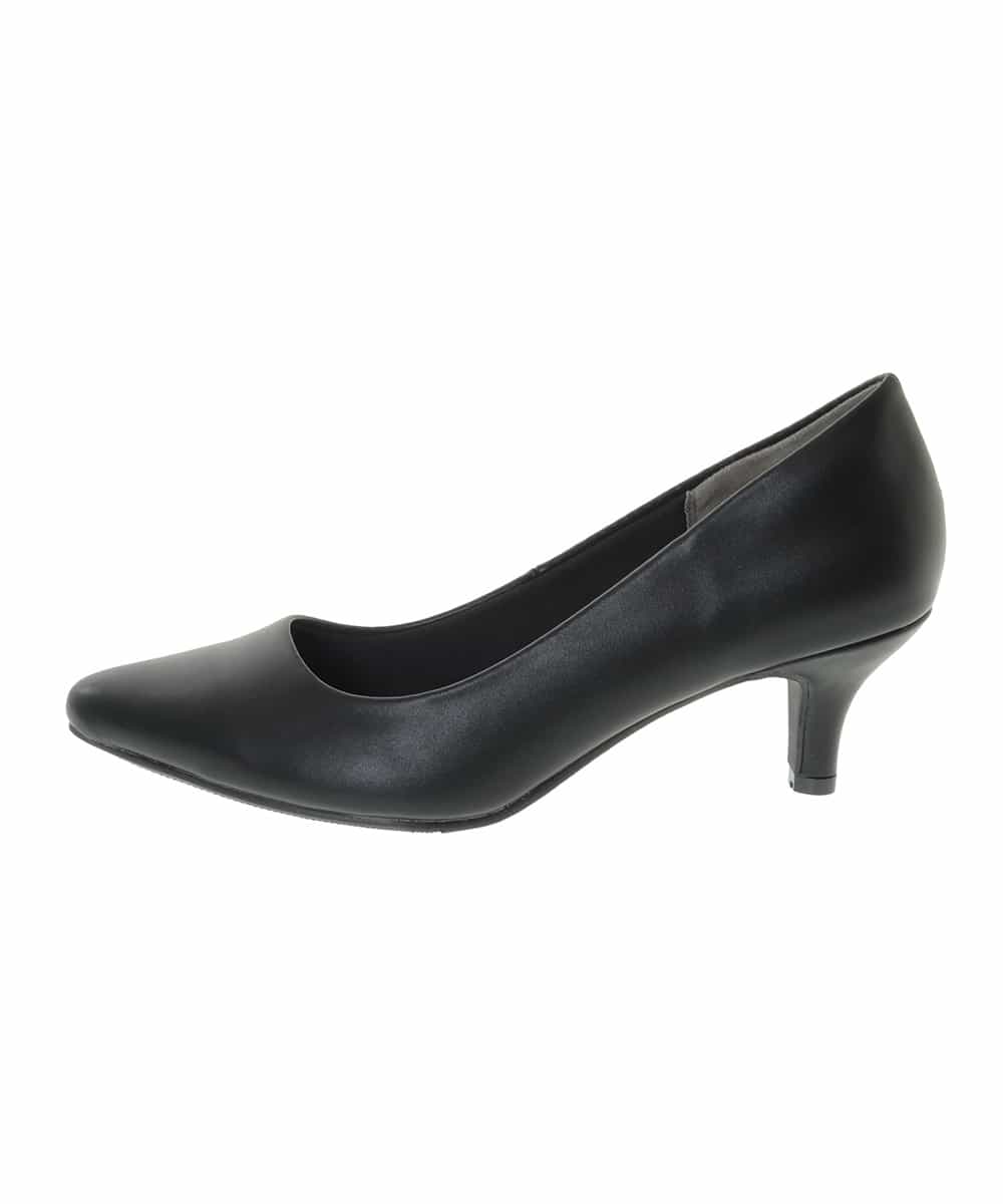 K16CM01049 a.v.v(アー・ヴェ・ヴェ) 【ヒール高さ：5.5～5.7cm】フェイクレザーパンプス ブラック