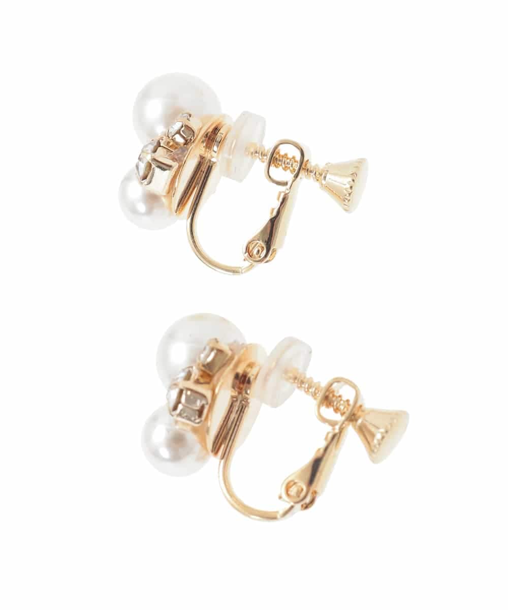 K1PCD01012 a.v.v(アー・ヴェ・ヴェ) パールビジューイヤリング アイボリー