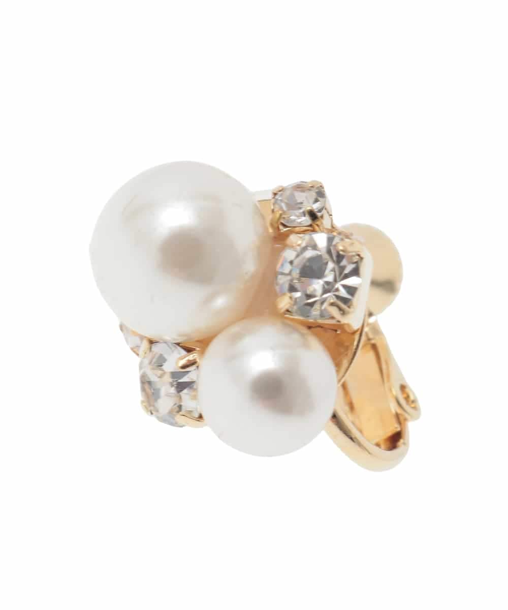 K1PCD01012 a.v.v(アー・ヴェ・ヴェ) パールビジューイヤリング アイボリー