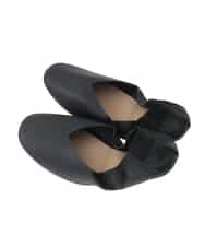 K1YCD01039 a.v.v(アー・ヴェ・ヴェ) ポーチ付き携帯Vカットスリッパ ブラック