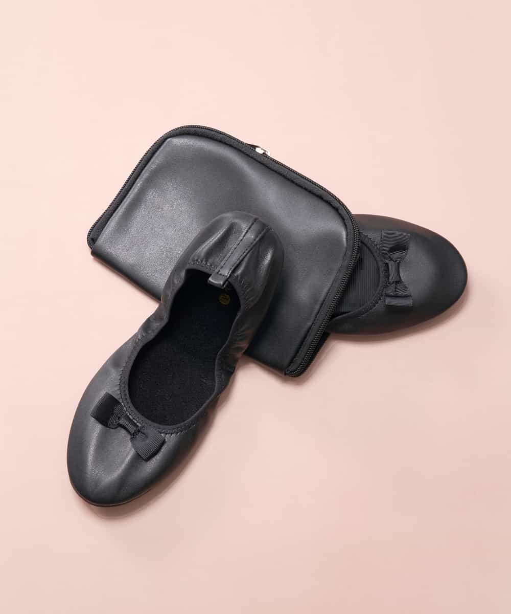 買い物 携帯スリッパ ブラック kausana.pe