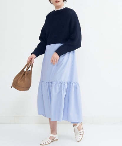 K2AFS01089  【2SET】クロスニット×ティアードワンピース