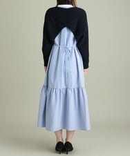 K2AFS01089 a.v.v(アー・ヴェ・ヴェ) 【2SET】クロスニット×ティアードワンピース アイボリー