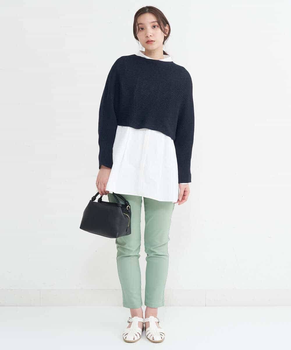 K2AFS01089 a.v.v(アー・ヴェ・ヴェ) 【2SET】クロスニット×ティアードワンピース アイボリー
