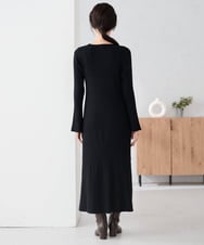 K2AKA01089 a.v.v(アー・ヴェ・ヴェ) 【2SET】フェザーベスト×フレアニットワンピース ブラック