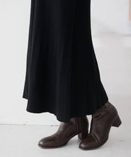 K2AKA01089 a.v.v(アー・ヴェ・ヴェ) 【2SET】フェザーベスト×フレアニットワンピース ブラック