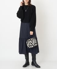 K2AKP12089 a.v.v(アー・ヴェ・ヴェ) 【2点SET】クロップド丈ニット＋ティアードワンピース ブラック