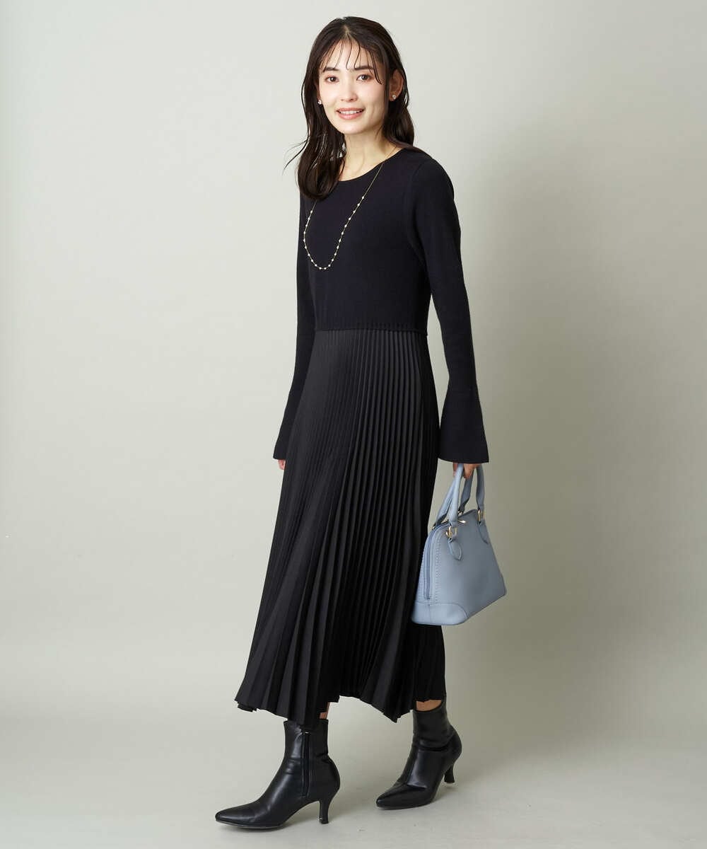 最終価格【JILL by JILL STUART】プリーツドッキングニットワンピ