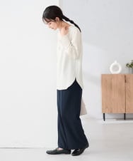 K2BBD14034 a.v.v(アー・ヴェ・ヴェ) ノーカラーカフスブラウス アイボリー