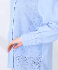 K2BDD18054 a.v.v(アー・ヴェ・ヴェ) レースシャツ ブルー