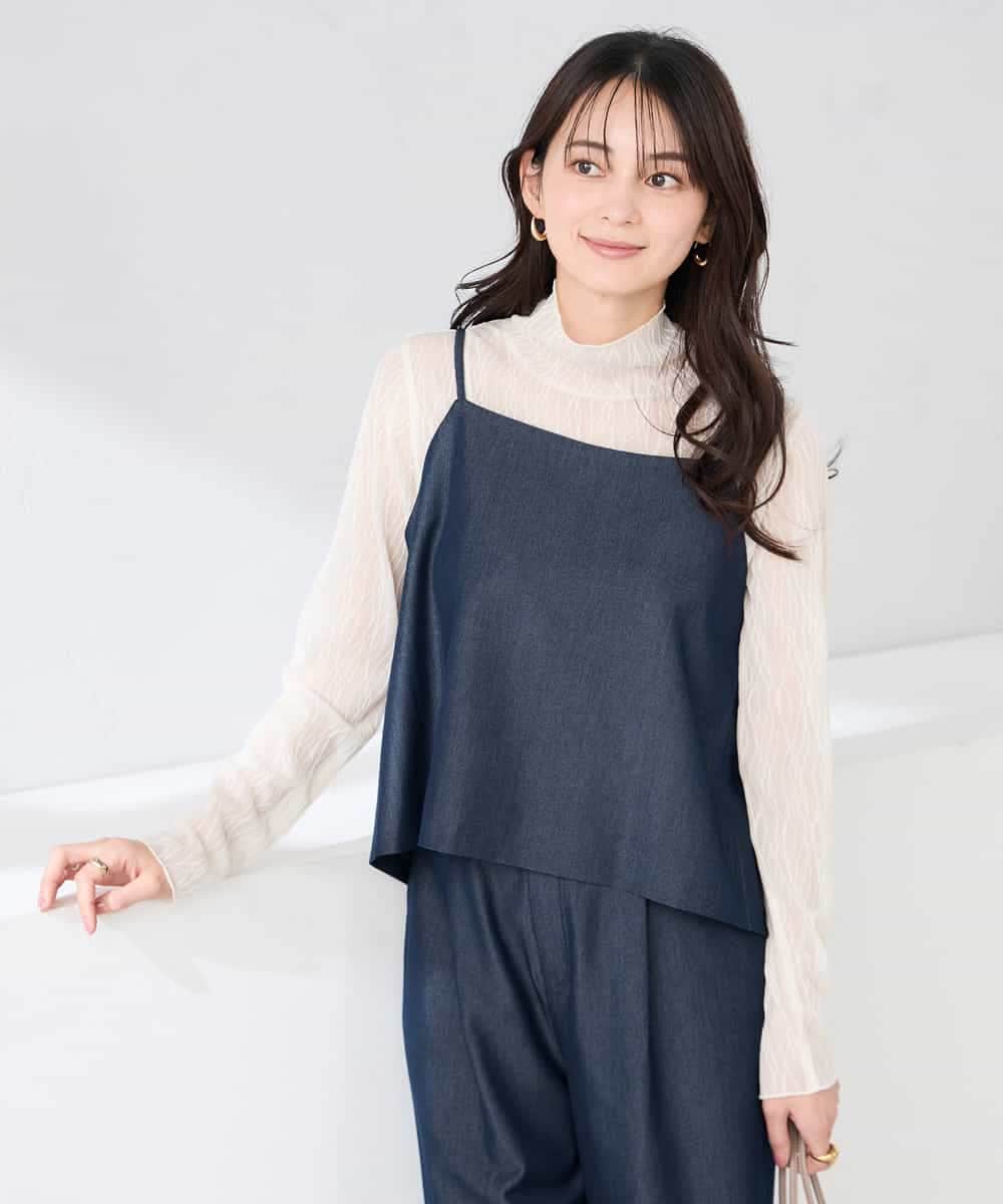 K2BDD21049 a.v.v(アー・ヴェ・ヴェ) 【2WAY/洗える】デニムライクビスチェ ネイビー