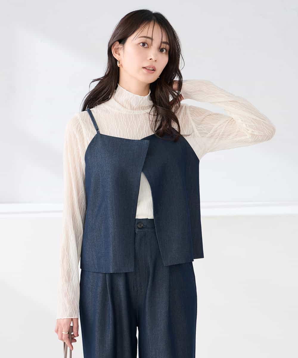 K2BDD21049 a.v.v(アー・ヴェ・ヴェ) 【2WAY/洗える】デニムライクビスチェ ネイビー