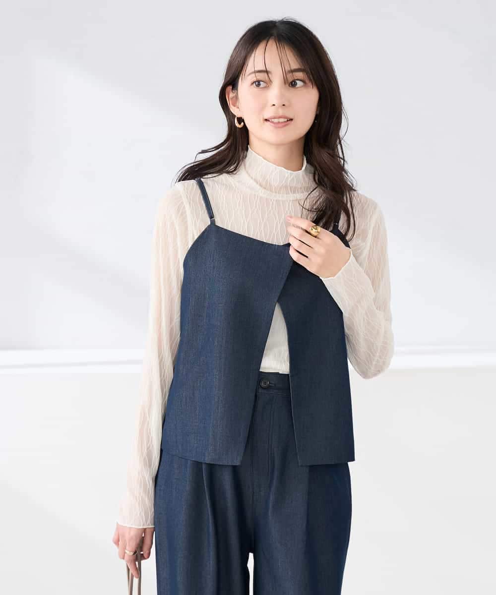 K2BDD21049 a.v.v(アー・ヴェ・ヴェ) 【2WAY/洗える】デニムライクビスチェ ネイビー