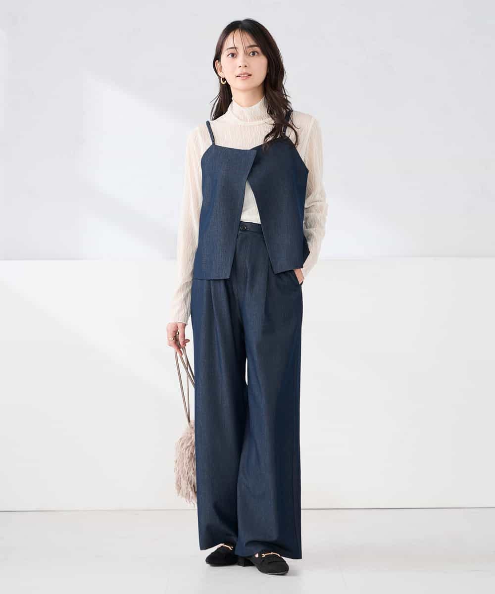 K2BDD21049 a.v.v(アー・ヴェ・ヴェ) 【2WAY/洗える】デニムライクビスチェ ネイビー