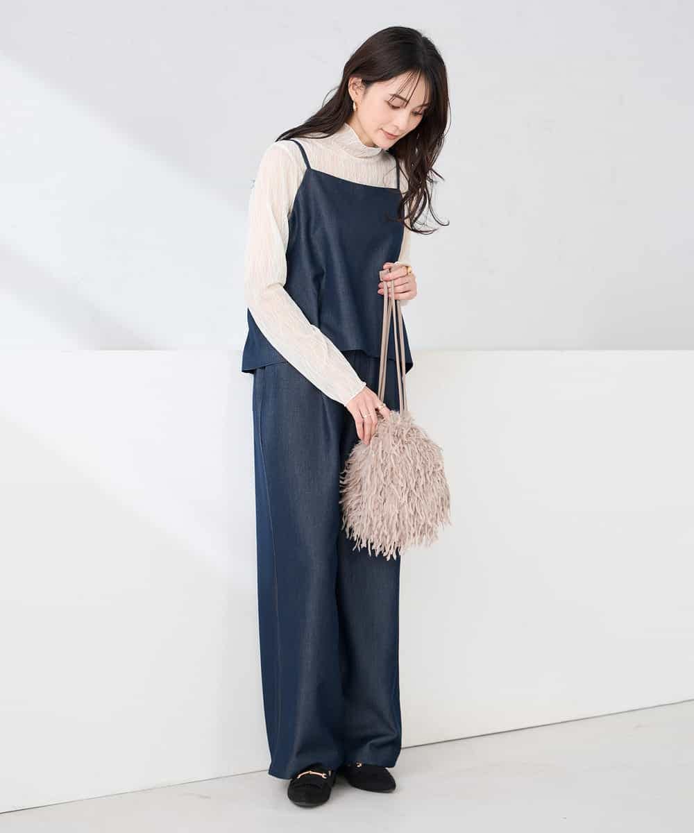 K2BDD21049 a.v.v(アー・ヴェ・ヴェ) 【2WAY/洗える】デニムライクビスチェ ネイビー