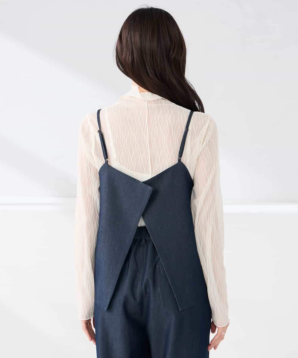 K2BDD21049 a.v.v(アー・ヴェ・ヴェ) 【2WAY/洗える】デニムライクビスチェ ネイビー