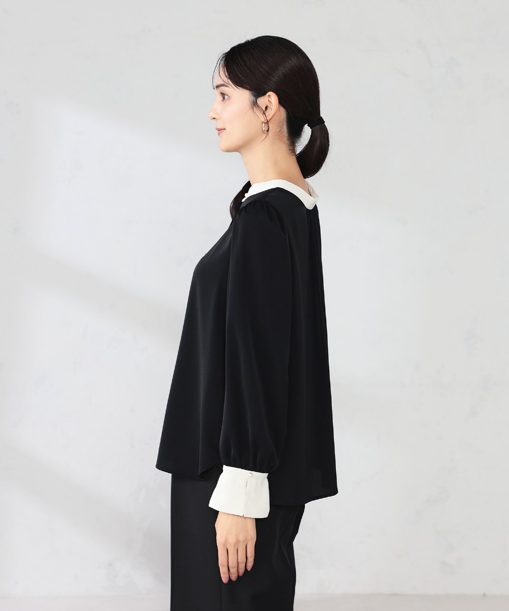 K2BED03044 a.v.v(アー・ヴェ・ヴェ) 2WAYスタンドネックブラウス ライトブルー