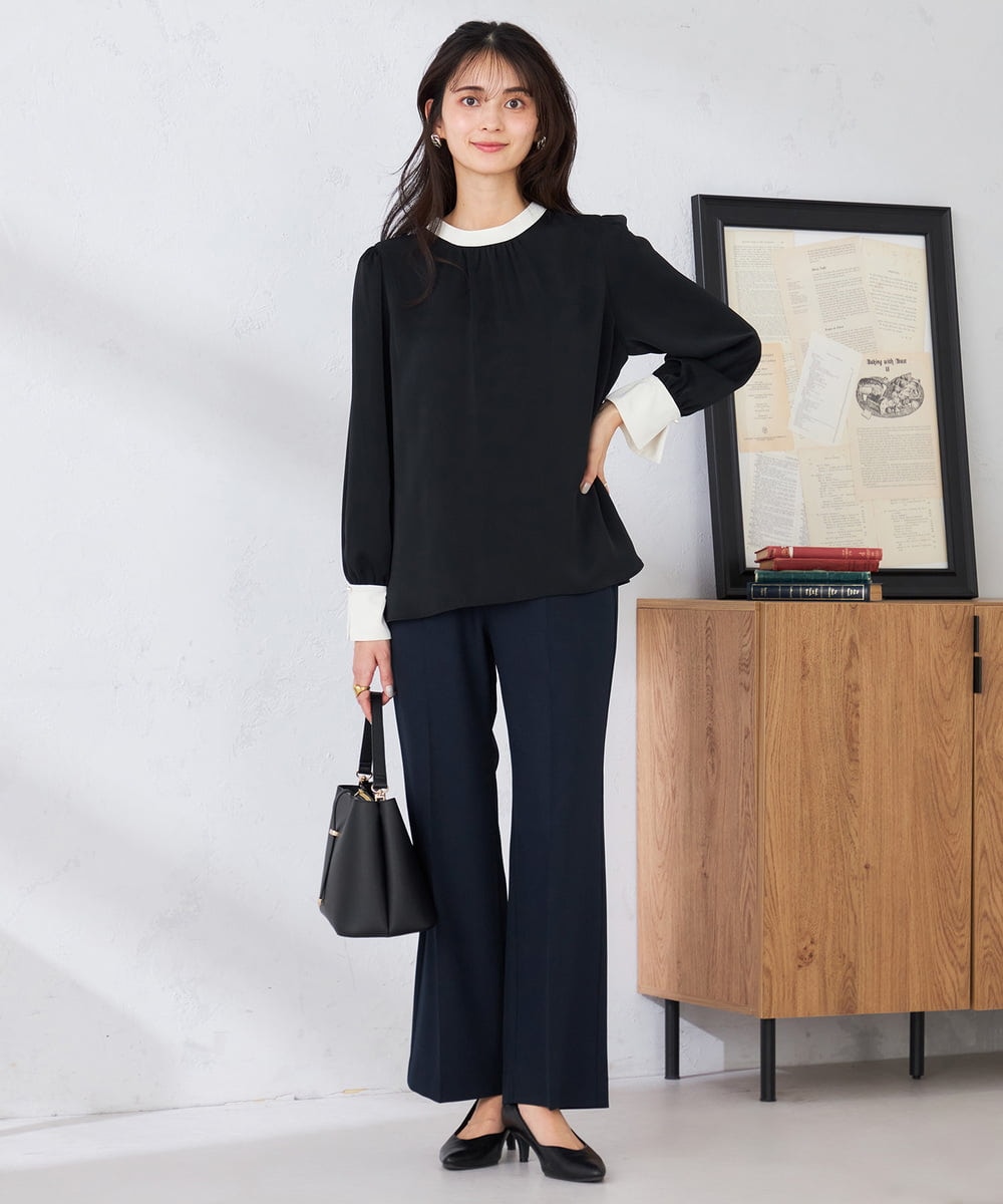 K2BED03044 a.v.v(アー・ヴェ・ヴェ) 2WAYスタンドネックブラウス ライトブルー