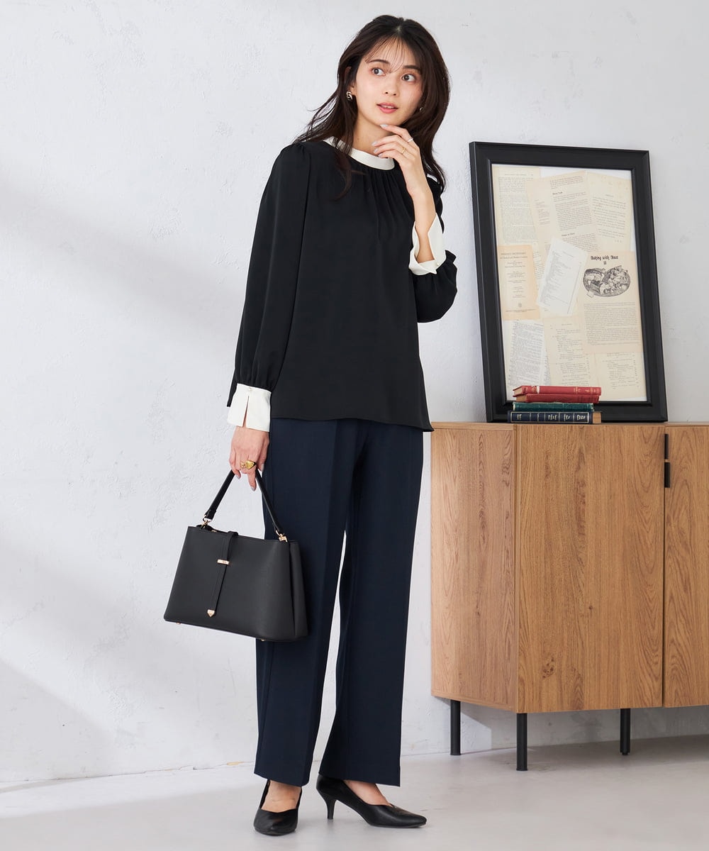 K2BED03044 a.v.v(アー・ヴェ・ヴェ) 2WAYスタンドネックブラウス ライトブルー